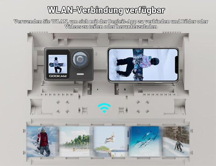 GO7 Action Cam 4K Dual Touchscreen Unterwasserkamera 40M mit 2.4G Fernbedienung EIS Anti-Shake 170°