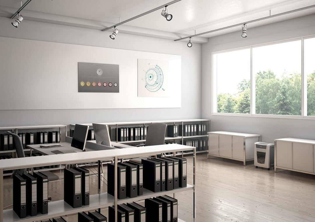 Leitz IQ Office Pro P5 Micro Cut Aktenvernichter, zerkleinert 15 Blatt, 30 Liter Mülleimer, weiss, 8