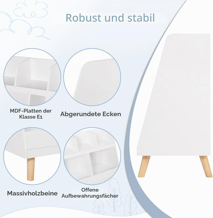 Lestarain Kinderregal, Kinderzimmerregal mit 5 Ablagefächern, Bücherregal für Kinder, Spielzeug-Orga