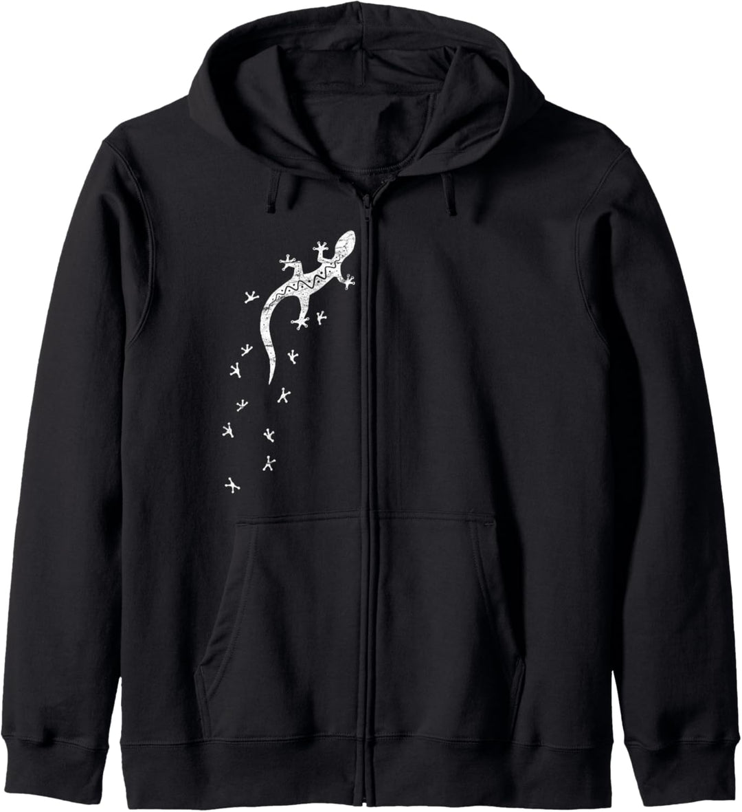 Retro Gecko mit Spuren | Tribal Salamander Kapuzenjacke