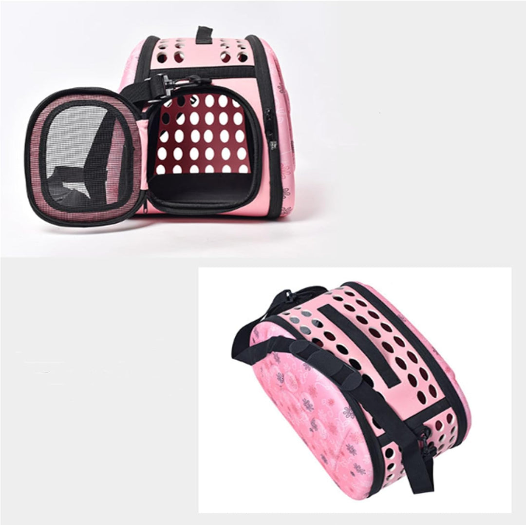 Tragetasche Katze, Atmungsaktive Hundebox Faltbar Mit Schultergurt 42X28X30cm,Hundetasche für Kleine