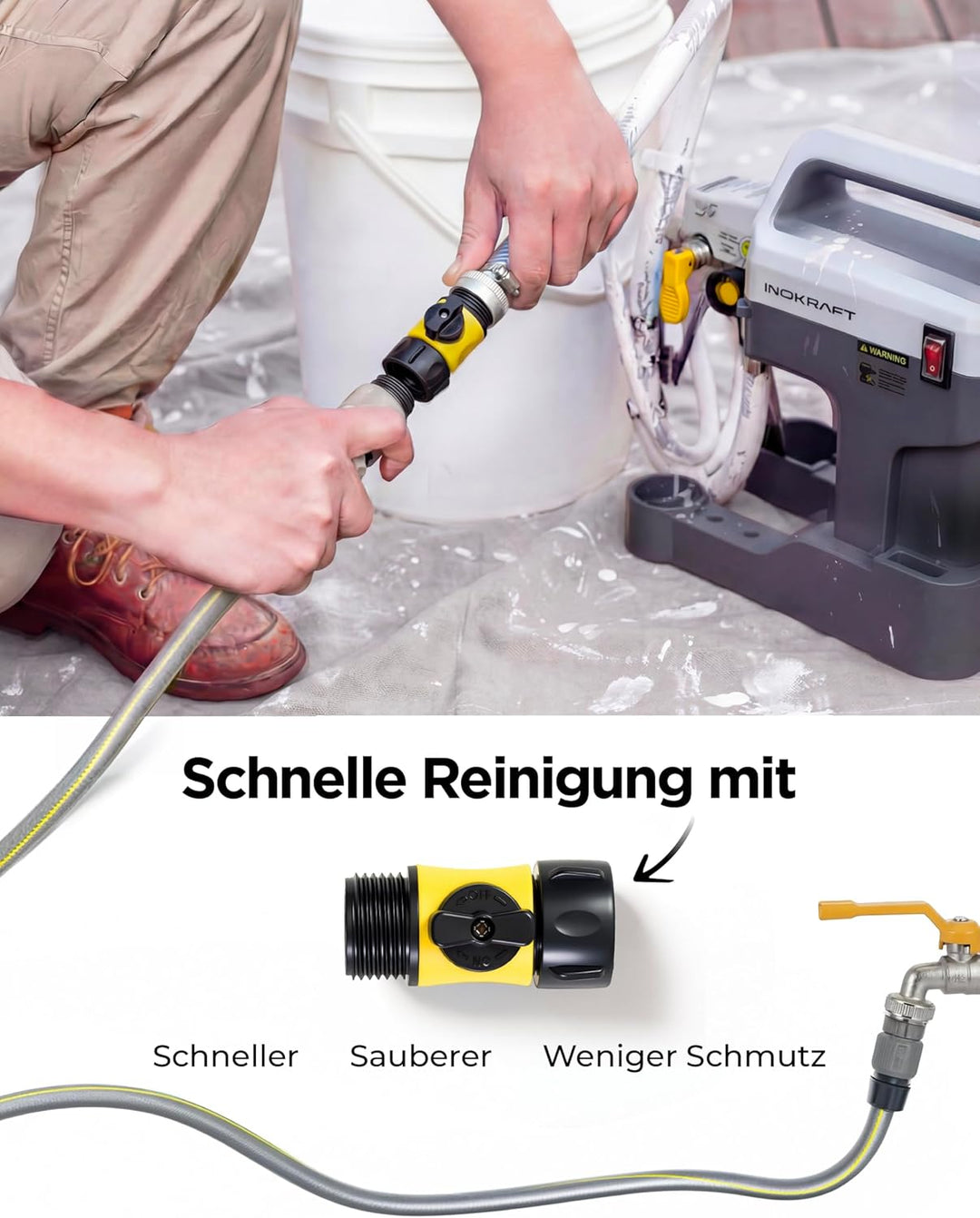 InoKraft NEO Airless Farbsprühgerät, Airless Spritzgerät Komplettset für Anfänger, Farbsprühsystem f