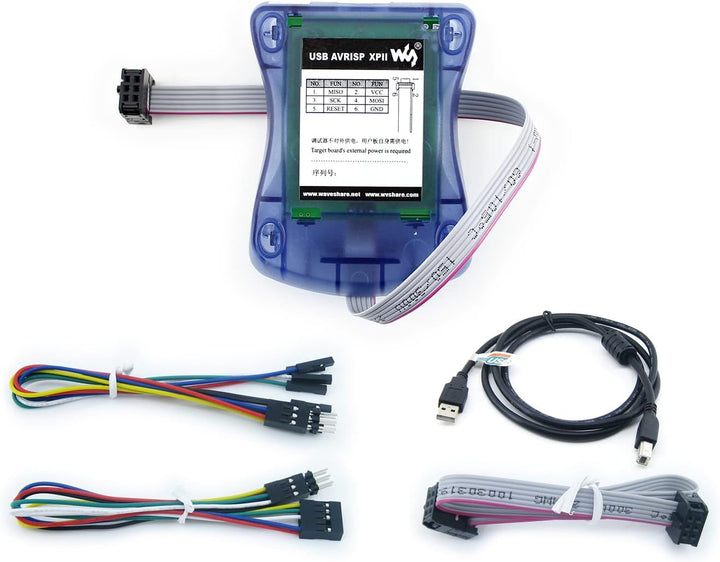 Waveshare ATMEL AVR Programmer USB AVRISP XPII Compatible Atmel at AVR ISP mk2 mkII In-System Progra
