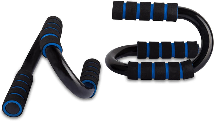 Liegestütz-Griffe aus galvanisiertem Stahl mit Schaumstoffpolster - Push Up Trainingsgriffe in BLAU-
