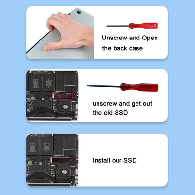 KINGDATA Internal SSD 512GB for MacBook NVMe PCIe, Solid State Drives Upgrade for MacBook Air A1466