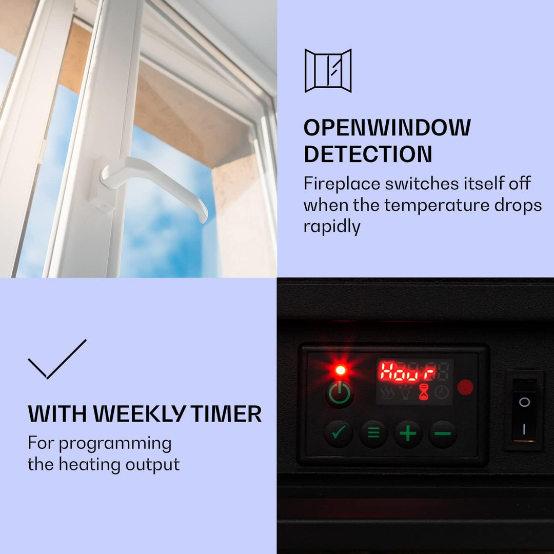 Klarstein Elektrokamin, Elektro Heizungen für Wohnzimmer & Innenräume, Elektrischer Kamin mit LED Fl