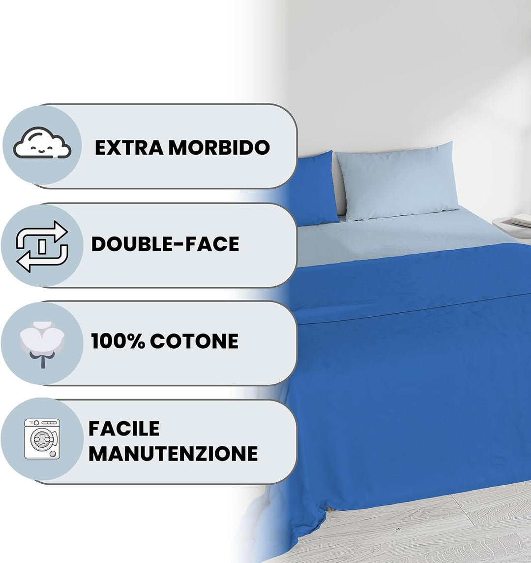 Italienisch Doppel-Bettwäsche Bettwäsche blau 250 x 300 cm 250 x 300 cm Hellblau, 250 x 300 cm Hellb