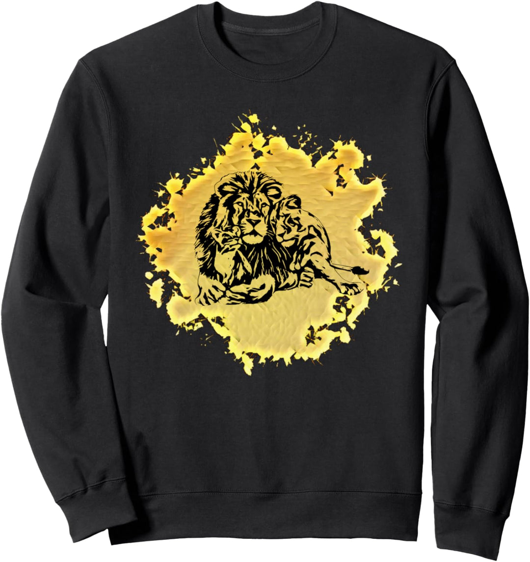 Löwen Löwenrudel Motiv Afrika Raubkatze Löwenmähne Löwe Sweatshirt