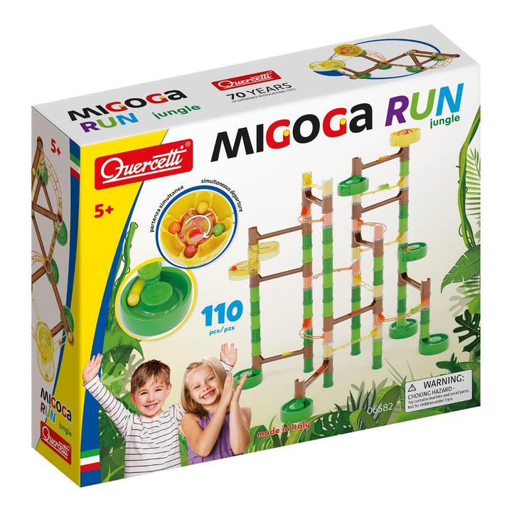 Quercetti - Migoga Jungle Super, Bauspiel, Murmelbahn