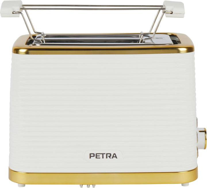 Petra PT5032WVDE 2 Scheiben Toaster – Inklusive Erwärmung Aufsatz für Brötchen/Gebäck, Auftauen, Auf