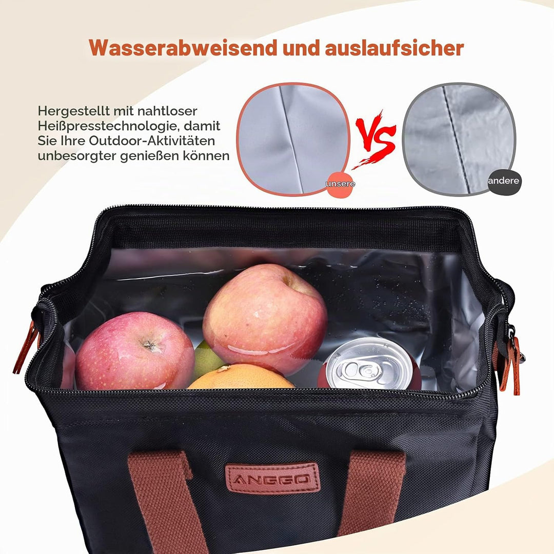 Kühltasche Picknicktasche, ANGGO Grosse Kapazität Kühlbox Lunchtasche Wasserdicht und Auslaufsicher,