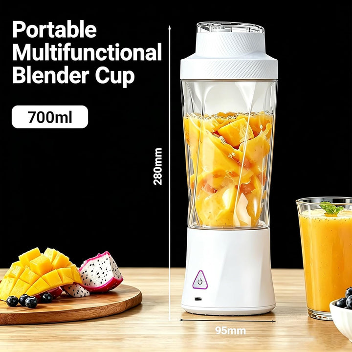 Tragbarer Mixer, 700ml Smoothie Maker to Go, 6-Blatt Portable Blender, Fresh Juice Mixer Flasche, US