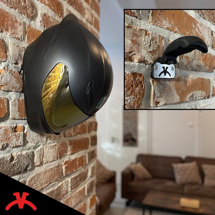 Helmhalter Made in Germany | Stilvolle Motorrad Helm Halterung Wand | Sehr einfache Helmhalterung Wa