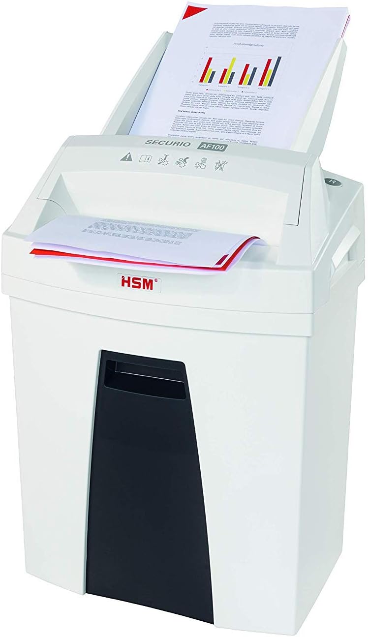 HSM SECURIO AF100 Small Office Autofeed Aktenvernichter, Sicherheitsstufe P4, Partikelschnitt, 100 B