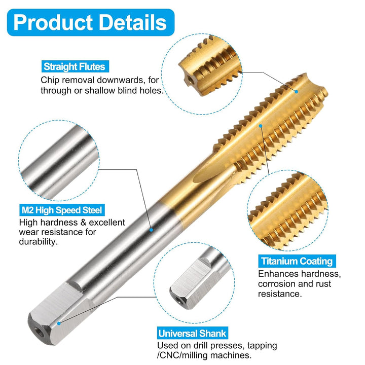 QUARKZMAN Bohrer und Gewindeschneidersatz, M12 x 1,75 Gerade Nut Gewindeschraube & 10,2 mm Spiralboh