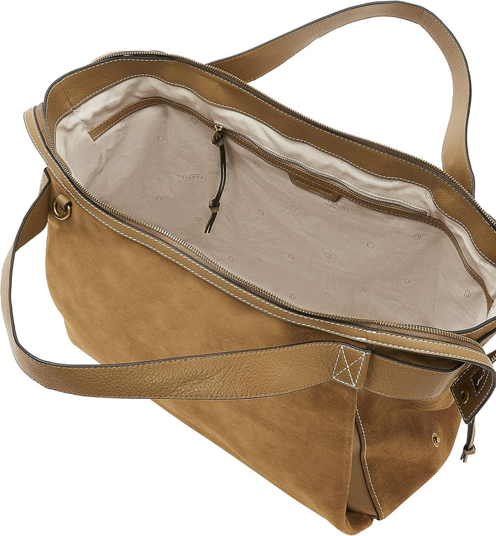 Liebeskind Damen Gray5 Suede Satchel L Tiramisu, Tiramisu