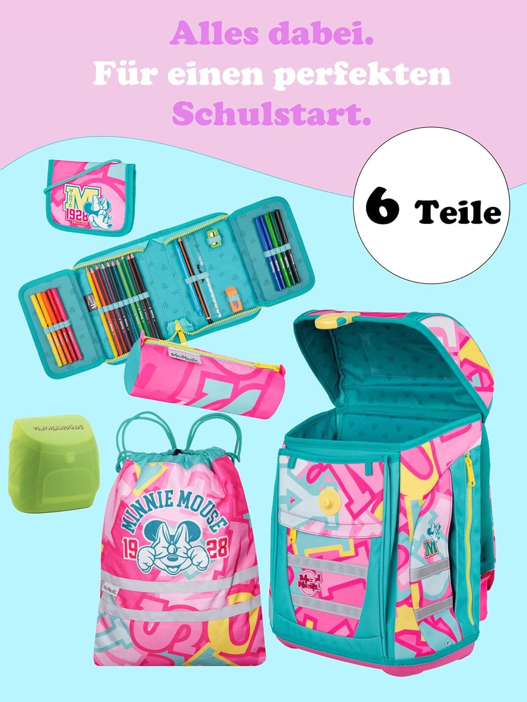 Familando McNeill Schulranzen 1. Klasse · ergonomischer Tornister für Jungen und Mädchen · Schultasc