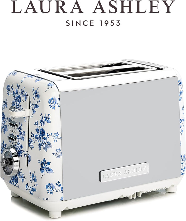 VQ Laura Ashley 2-Scheiben-Toaster mit einstellbaren Heiz-, Auftau- und Aufwärmmodi - Edelstahl Vint