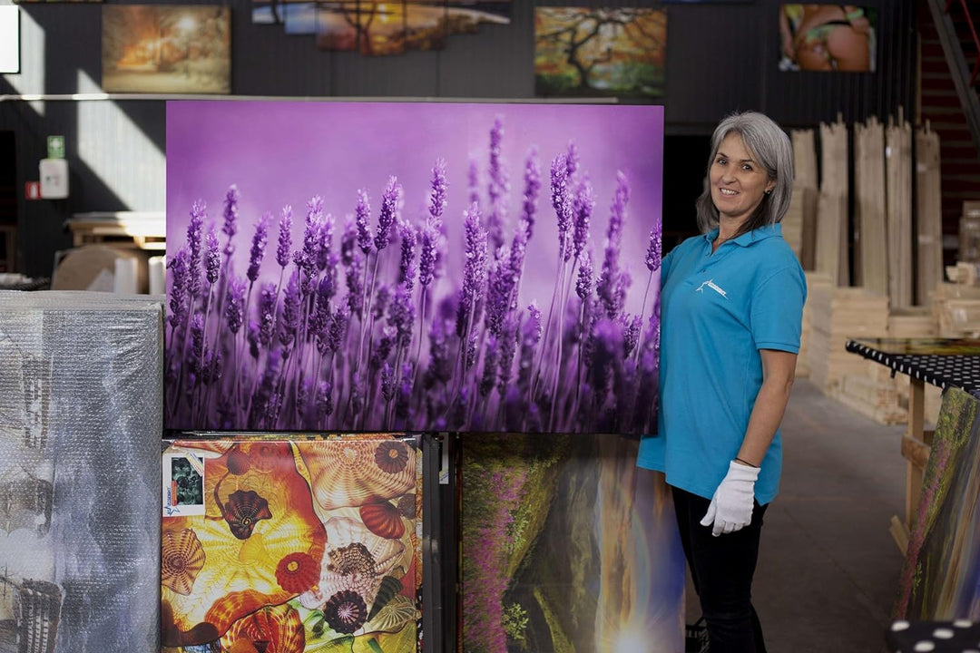 Startonight Bilder Lila Lavendel Feld Blumen, Leinwandbilder Moderne Kunst, Natur Wanddeko Kunstdruc