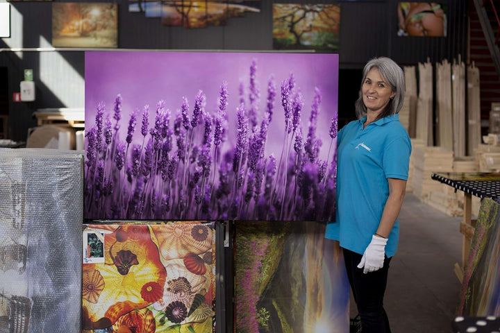 Startonight Bilder Lila Lavendel Feld Blumen, Leinwandbilder Moderne Kunst, Natur Wanddeko Kunstdruc