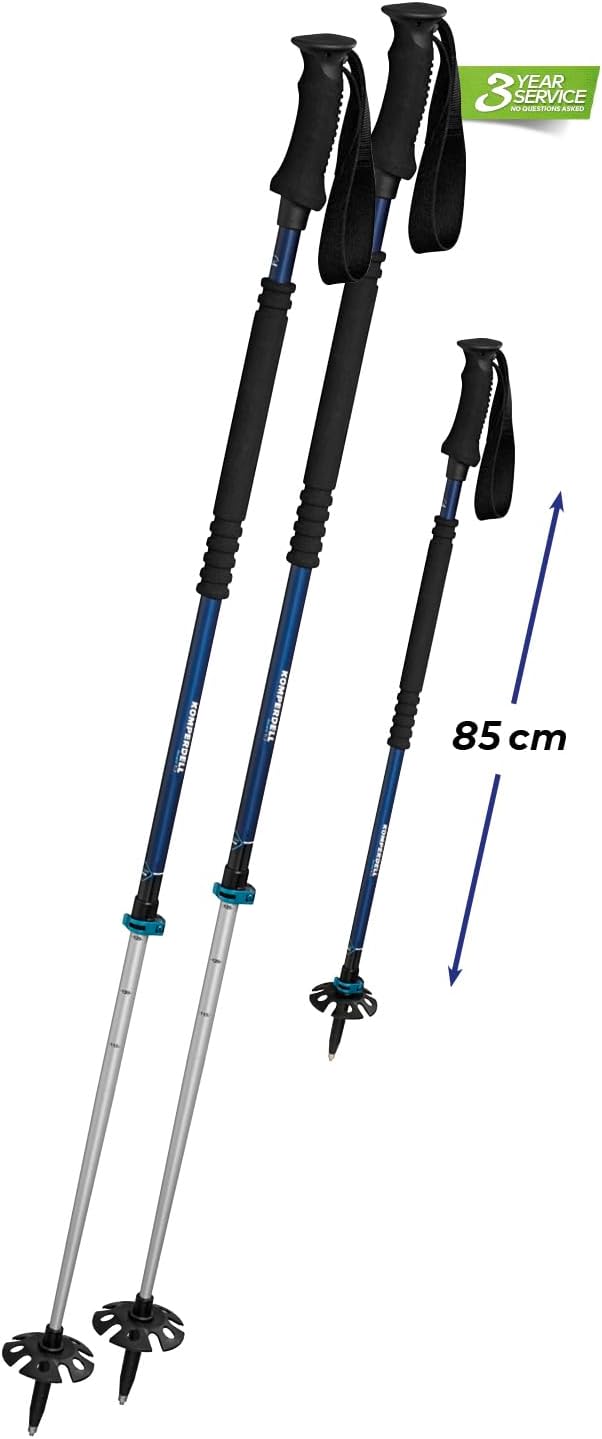 KOMPERDELL Ascent TI 2 Tourenskistock, Wanderstock, Trekkingstock, und Skistock 115-150cm, 115-150cm
