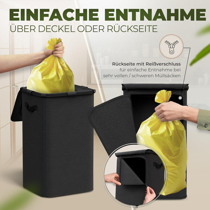 COTTARA® gelber Sack Ständer Mülleimer mit Deckel magnetisch Müllsackständer für Gelber Säcke mit Me