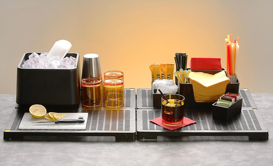 MC Ristorazione - Quadratischer Eimer aus Kunststoff, 6 Liter, schwarz, hergestellt in Italien