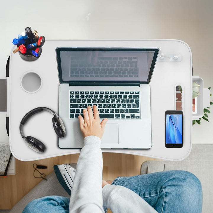 Klappbarer Laptop-Schreibtisch 60x40cm – Leichter, Multifunktionaler Bett Schreibtisch mit Kartensch