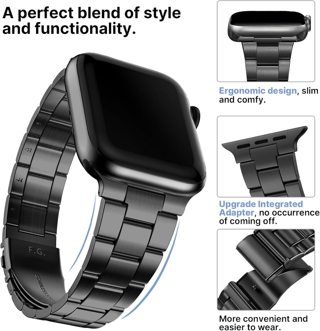 Fullmosa für Apple Watch series 7 8 9 Armband 45mm series 6 SE/SE2 44mm mit Uhrengehäuse, Kein Werkz