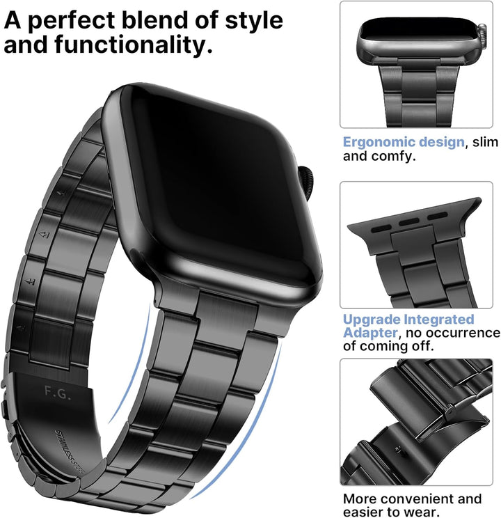 Fullmosa für Apple Watch series 7 8 9 Armband 45mm series 6 SE/SE2 44mm mit Uhrengehäuse, Kein Werkz