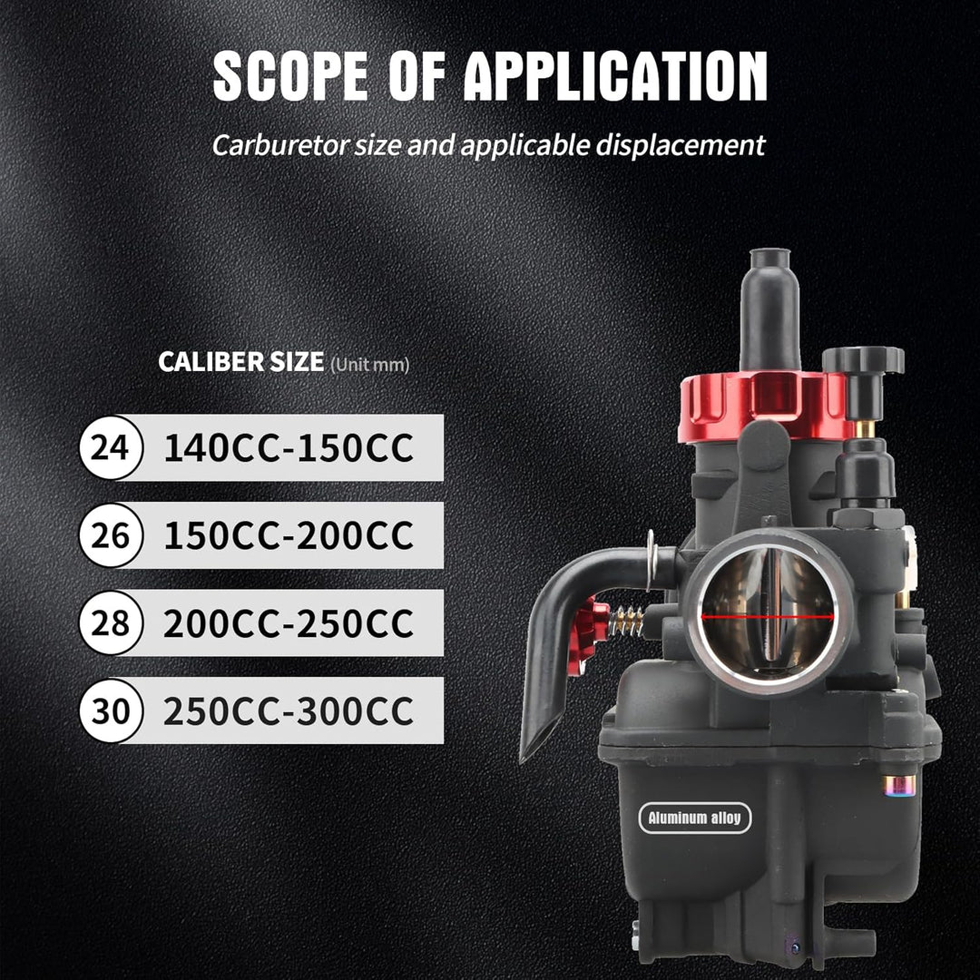 NIBBI PE26MM Vergaser Carb mit Jets für Dirt Pit Bike Motocross Motorrad Roller ATV Quad PE-26MM, PE