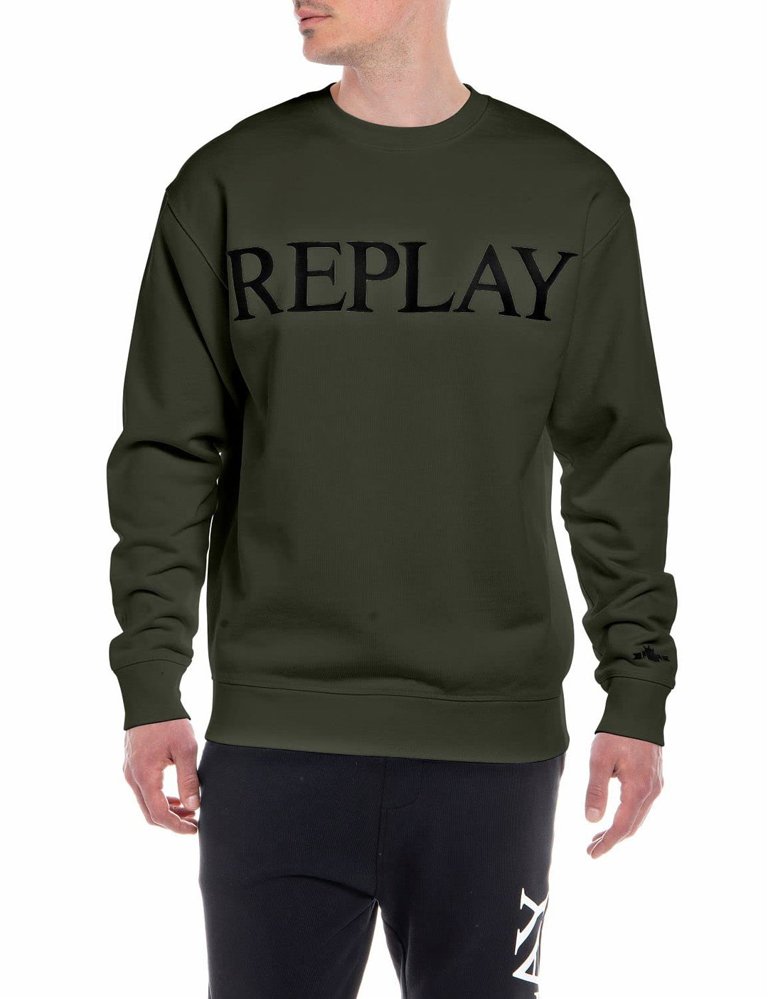 Replay Herren Sweatshirt 100% Baumwolle, Army Green 238