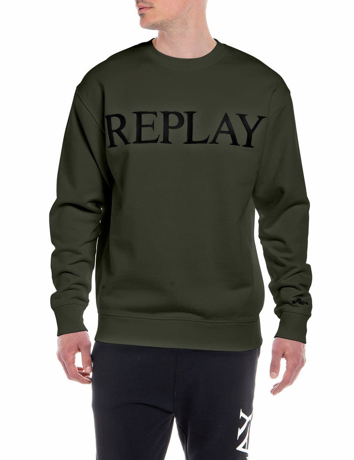 Replay Herren Sweatshirt 100% Baumwolle, Army Green 238