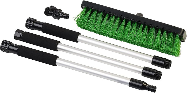 Royal Gardineer Besen: 2in1-Waschbesen mit Gartenschlauch-Klick-Anschluss, 14 Wasserdüsen (Schrubber