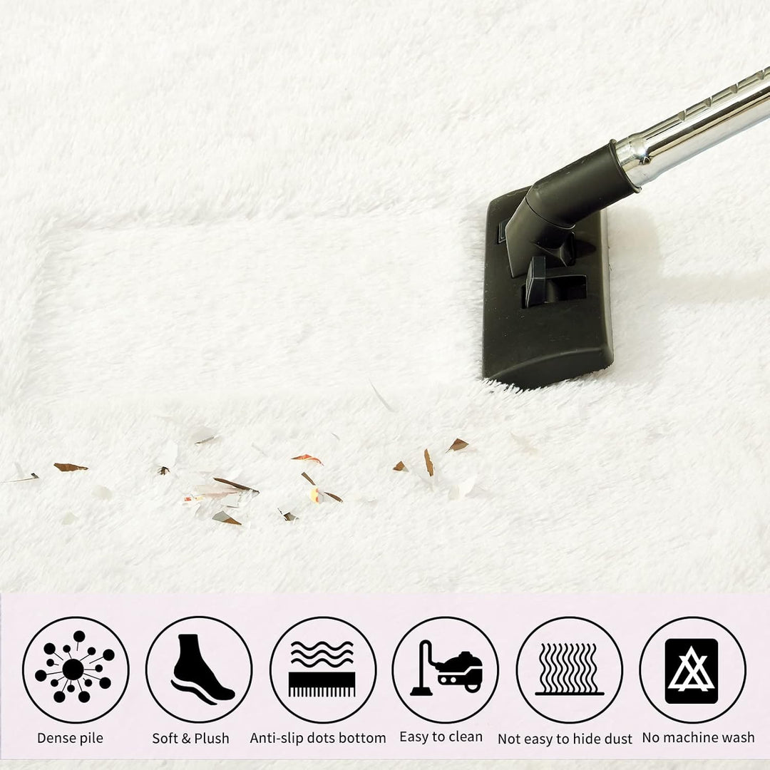 Obundi Flauschige Teppich,Rechteck Plüsch Teppich Schlafzimmer,Anti-Rutsch-Waschbar-Super Soft Flaus