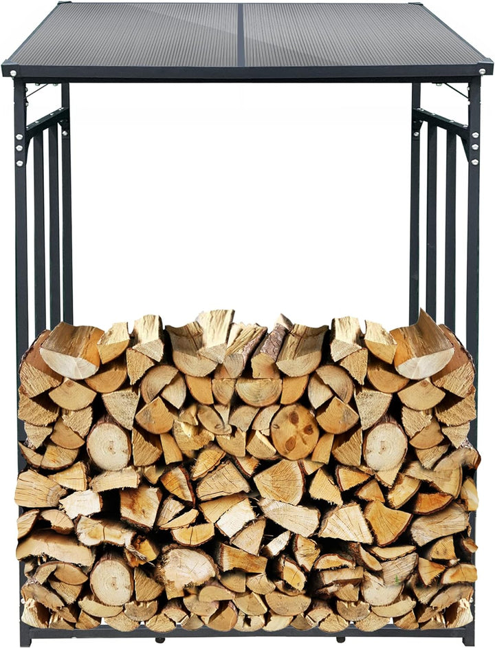 SCHMIDT security tools Kaminholzregal 130x70x185cm Aluminium Anthrazit Brennholzregal Holzstappelhil