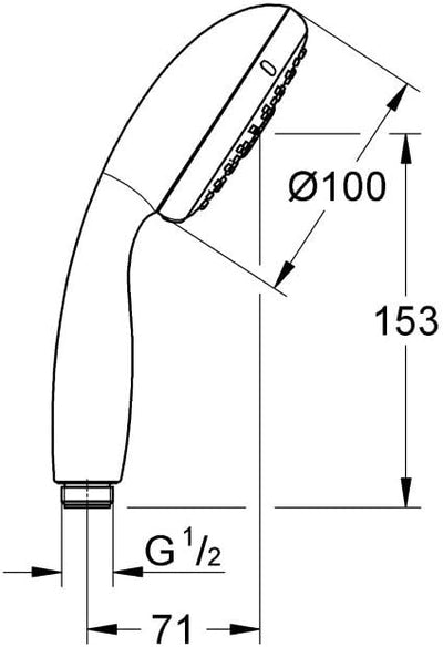 GROHE Tempesta 100 - Handbrause (wassersparend, 3 Strahlarten, pflegeleicht, langlebig) , chrom, 282