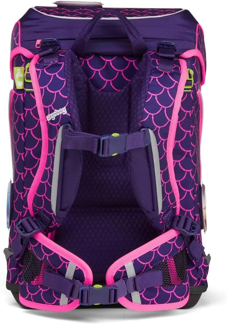 ergobag Cubo Light Set Ergonomischer Schulrucksack, extra leicht, 5er Set, 780 g Perlentauchbär - Li