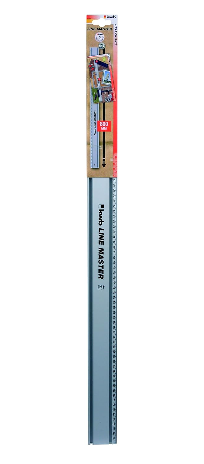 kwb LINE MASTER Präzisionslineal – 800-mm Universal-Führungsschiene für Kreissäge, Stichsäge und Obe