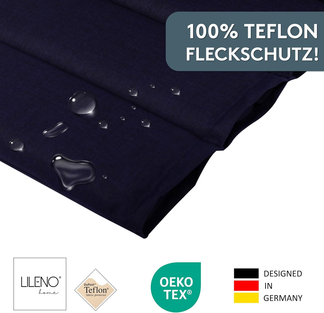 LILENO HOME Gartenstuhl Auflagen als [2er Set - Hochlehner] in Dunkelblau - Bequeme Liegen als Sitza