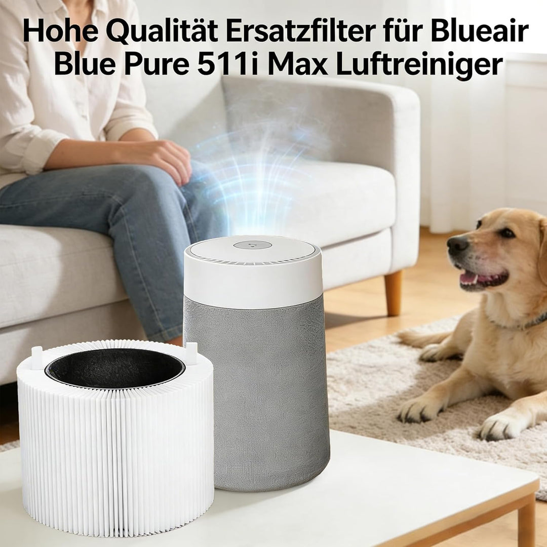 Blue 511i Max Ersatzfilter für Blueair Blue Pure 511i Max Luftreiniger - 2 Stück True HEPA Filter mi