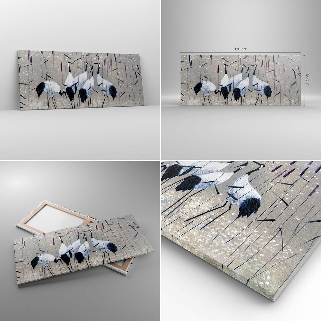 Wandbilder Dekoration Wohnzimmer Vogel Natur Wasser Panorama Bilder auf Leinwand 120x50cm Leinwandbi