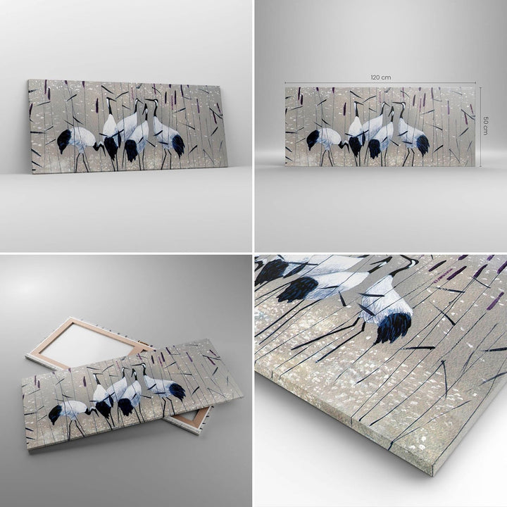 Wandbilder Dekoration Wohnzimmer Vogel Natur Wasser Panorama Bilder auf Leinwand 120x50cm Leinwandbi