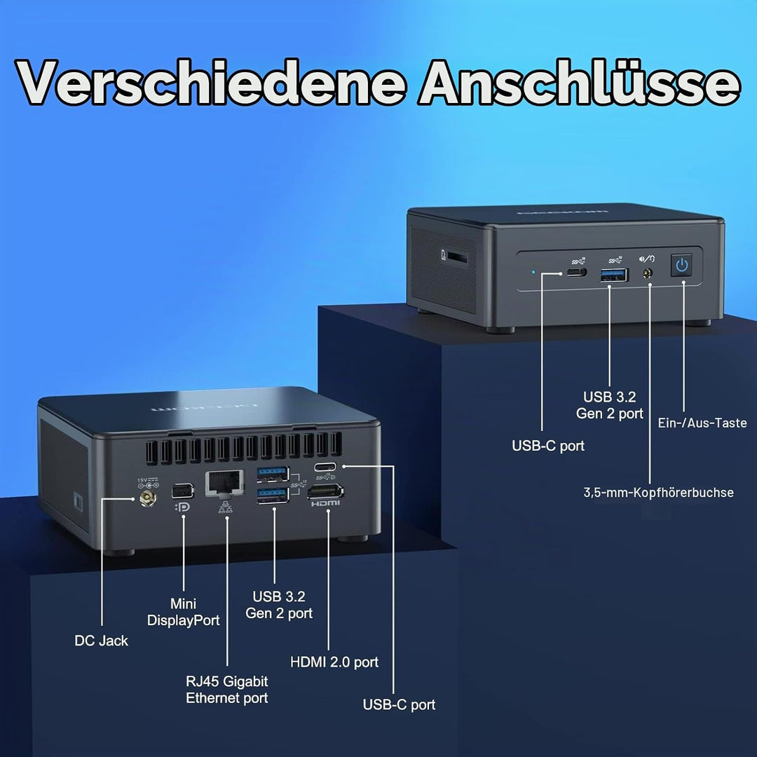 GEEKOM Mini-PC IT8 SE mit i3-8109U (bis zu 3,6 GHz), 8 GB DDR4 RAM und 256 GB SSD Ultra-leiser Kompa
