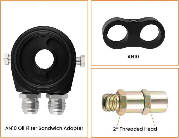 maXpeedingrods Ölkühler 13 reihe AN10 Universal Motor Getriebe Ölkühler 3/4 "UNF16 Schläuche Kit sch