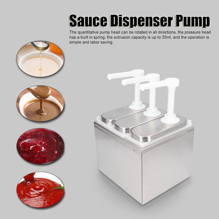 IUSOT Gewürzpumpenspender, 1L Saucenspender aus Edelstahl, Saucenpumpenspender Quetschflaschen Sirup