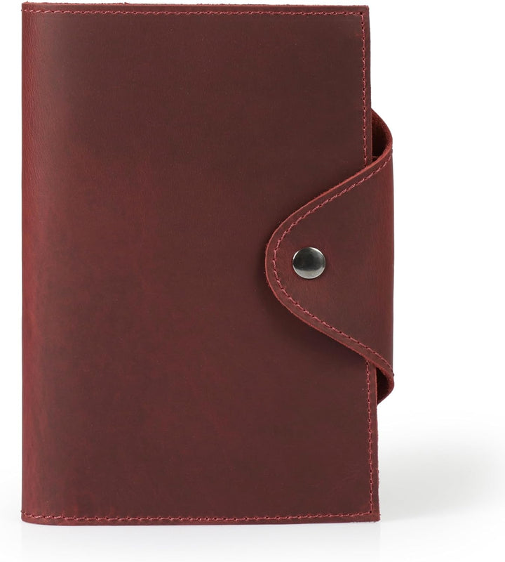 Londo Echtleder Schreibmappe Konferenzmappe mit Notizblock Notizblock und Schloss Rot M, Rot M