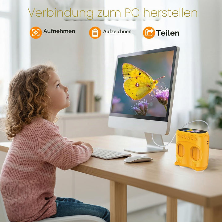 1000X Mikroskop für Kinder Taschenmikroskop Digital: 2-in-1 Handmikroskop und Teleskop für Kinder mi