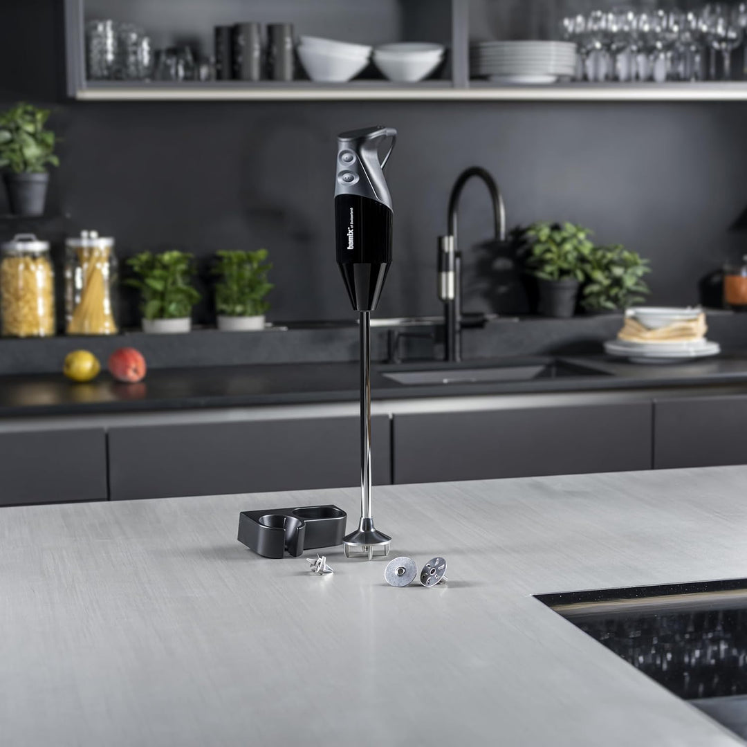 bamix Stabmixer Set G350 GASTRO PRO-3 inkl. Multifunktionsmesser, Quirl-Aufsatz und Schlagscheiben-A