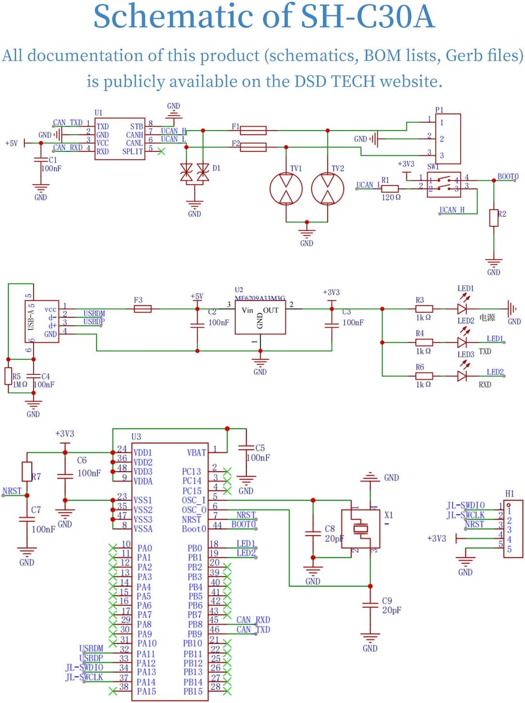 DSD TECH USB zu CAN Bus Adapter basierend auf Open Hardware Canable